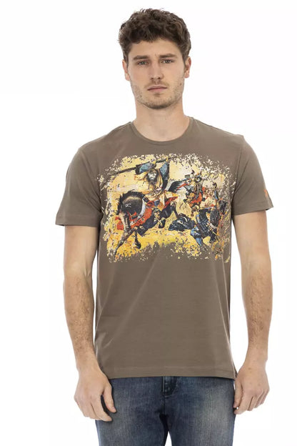 Trussardi Action Brown Cotton Men T-Shirt Trussardi Action