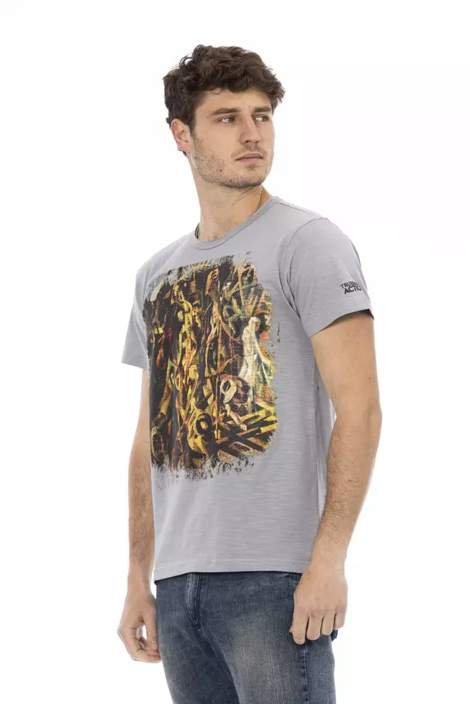 Trussardi Action Gray Cotton Men T-Shirt Trussardi Action