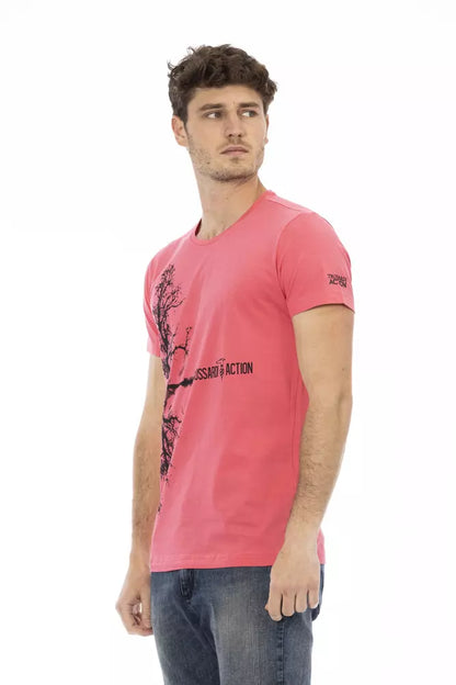 Trussardi Action Pink Cotton Men T-Shirt Trussardi Action