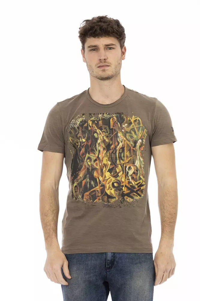 Trussardi Action Brown Cotton Men T-Shirt Trussardi Action