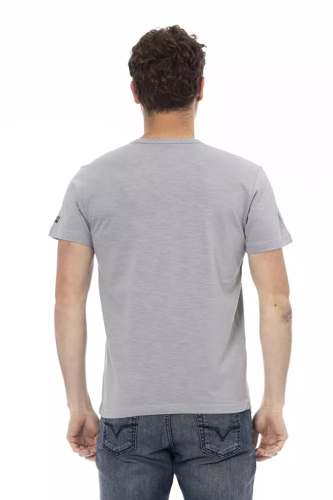 Trussardi Action Gray Cotton Men T-Shirt Trussardi Action