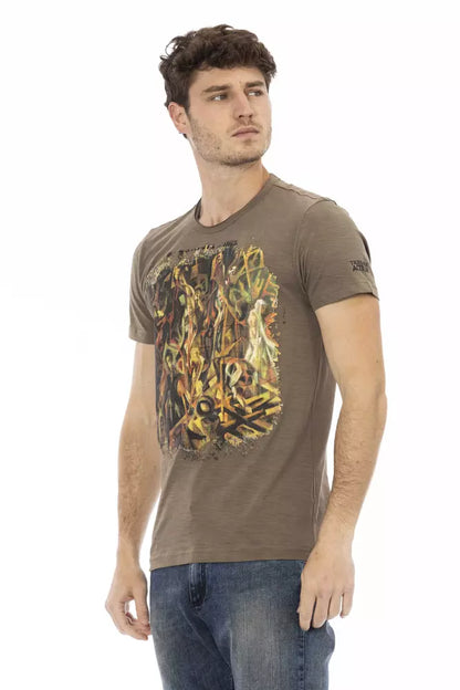 Trussardi Action Brown Cotton Men T-Shirt Trussardi Action