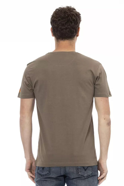 Trussardi Action Brown Cotton Men T-Shirt Trussardi Action