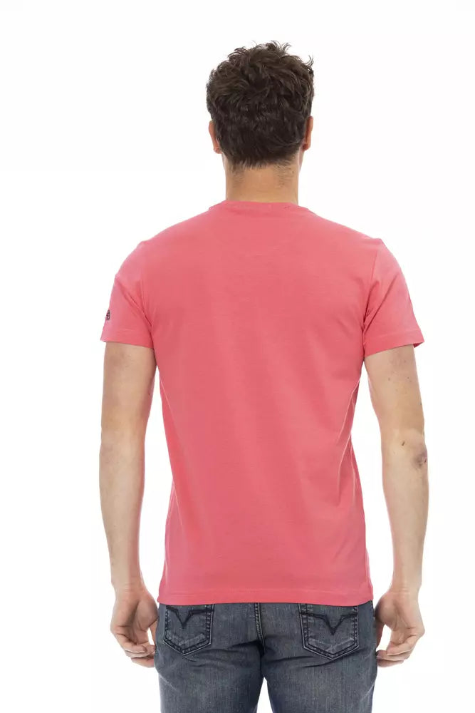 Trussardi Action Pink Cotton Men T-Shirt Trussardi Action