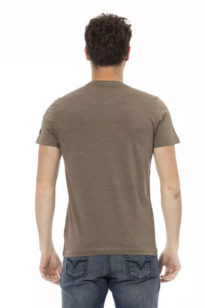 Trussardi Action Brown Cotton Men T-Shirt Trussardi Action