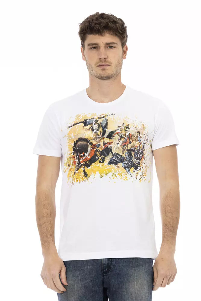 Trussardi Action White Cotton Men T-Shirt Trussardi Action