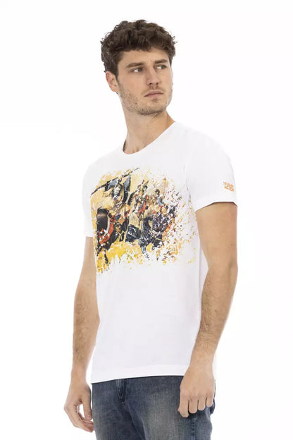 Trussardi Action White Cotton Men T-Shirt Trussardi Action