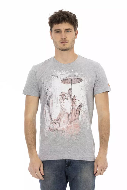 Trussardi Action Gray Cotton Men T-Shirt Trussardi Action