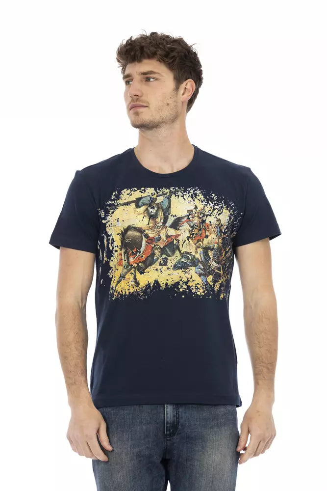 Trussardi Action Blue Cotton Men T-Shirt Trussardi Action