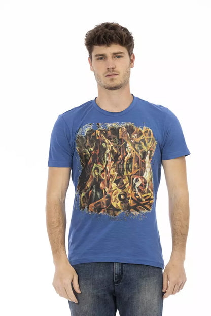 Trussardi Action Blue Cotton Men T-Shirt Trussardi Action