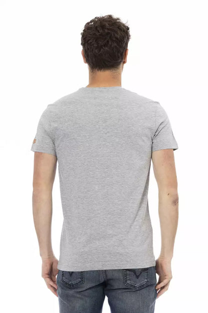 Trussardi Action Gray Cotton Men T-Shirt Trussardi Action