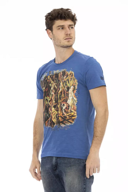 Trussardi Action Blue Cotton Men T-Shirt Trussardi Action