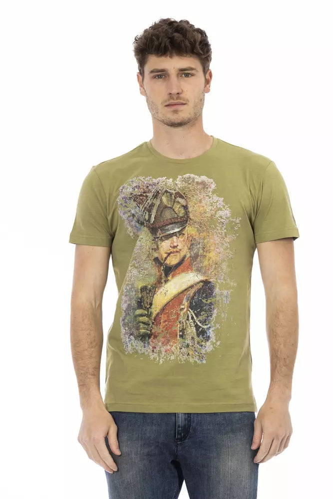 Trussardi Action Green Cotton Men T-Shirt Trussardi Action