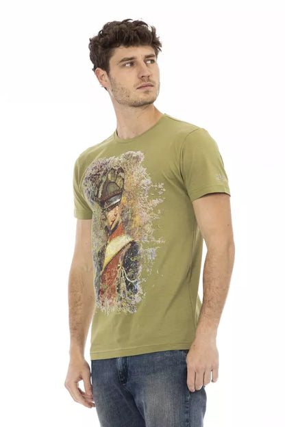 Trussardi Action Green Cotton Men T-Shirt Trussardi Action