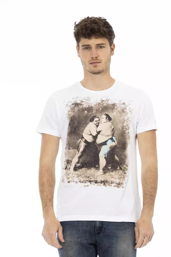 Trussardi Action White Cotton Men T-Shirt Trussardi Action