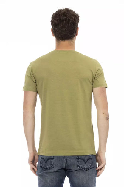 Trussardi Action Green Cotton Men T-Shirt Trussardi Action