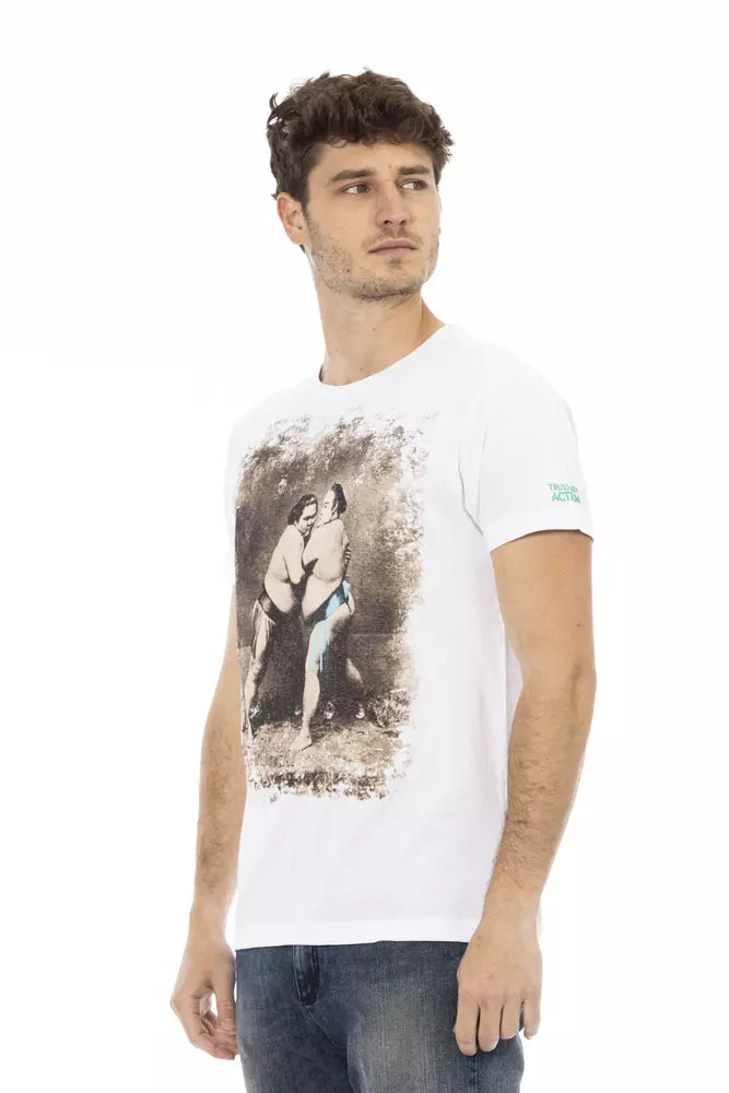 Trussardi Action White Cotton Men T-Shirt Trussardi Action