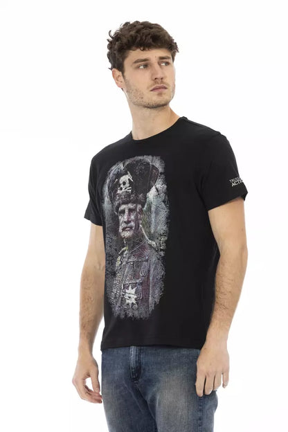 Trussardi Action Black Cotton Men T-Shirt Trussardi Action