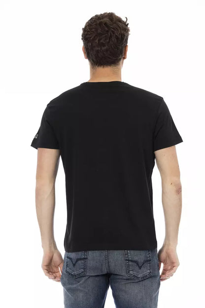 Trussardi Action Black Cotton Men T-Shirt Trussardi Action