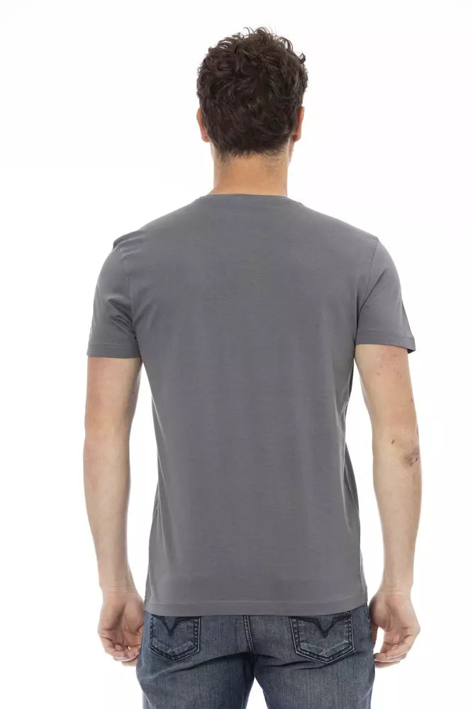 Trussardi Action Gray Cotton Men T-Shirt Trussardi Action