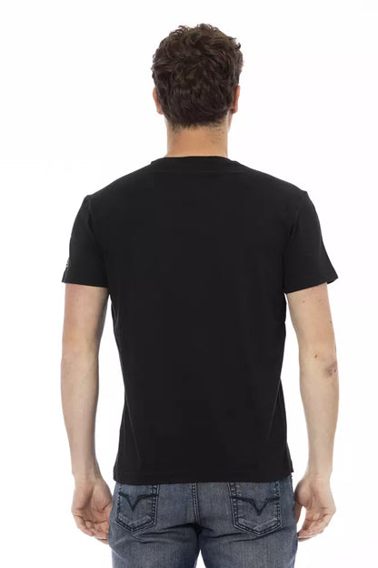 Trussardi Action Black Cotton Men T-Shirt Trussardi Action