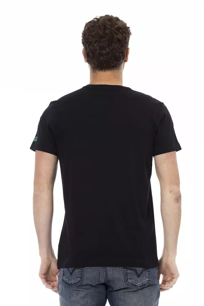 Trussardi Action Black Cotton Men T-Shirt Trussardi Action