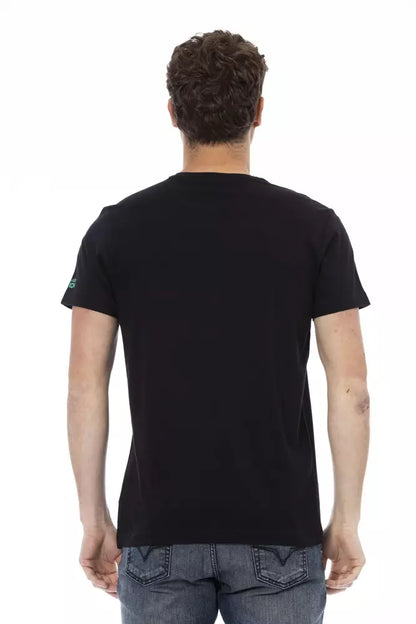 Trussardi Action Black Cotton Men T-Shirt Trussardi Action