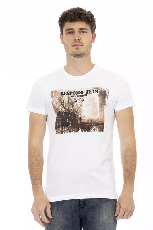 Trussardi Action White Cotton Men T-Shirt Trussardi Action