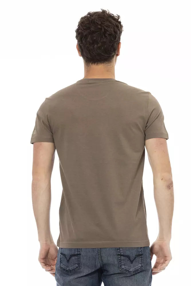 Trussardi Action Brown Cotton Men T-Shirt Trussardi Action