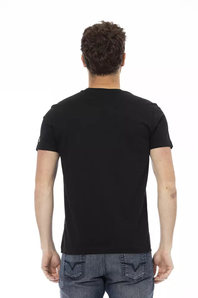 Trussardi Action Black Cotton Men T-Shirt Trussardi Action