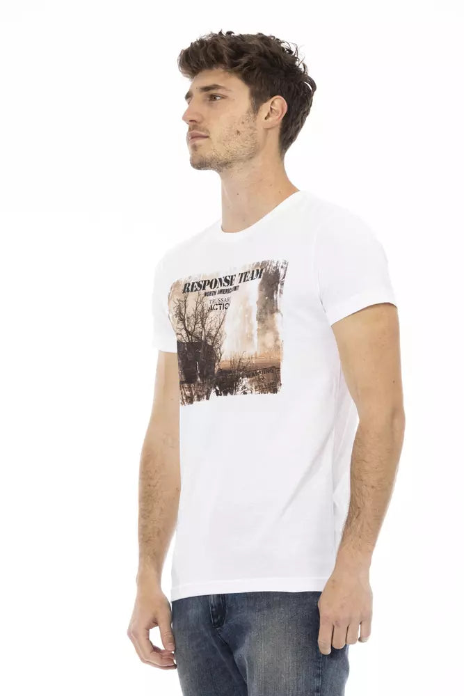 Trussardi Action White Cotton Men T-Shirt Trussardi Action