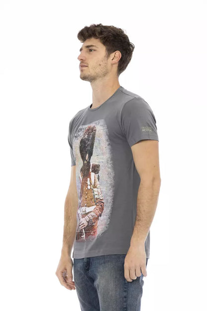 Trussardi Action Gray Cotton Men T-Shirt Trussardi Action