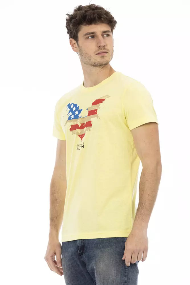 Trussardi Action Yellow Cotton Men T-Shirt Trussardi Action