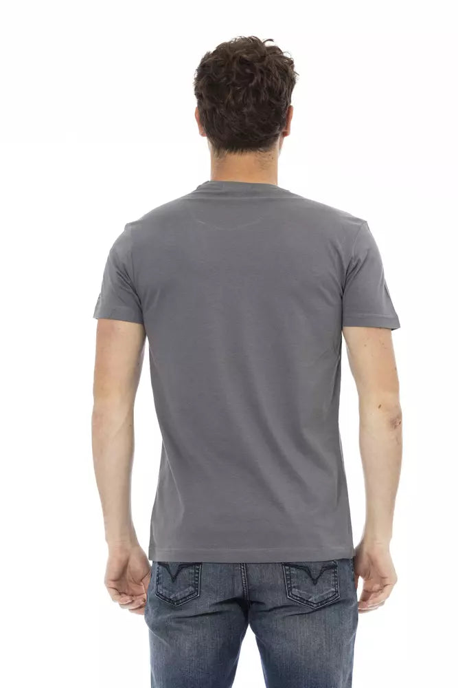 Trussardi Action Gray Cotton Men T-Shirt Trussardi Action