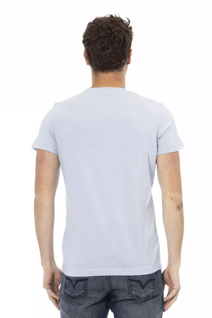 Trussardi Action Light Blue Cotton Men T-Shirt Trussardi Action