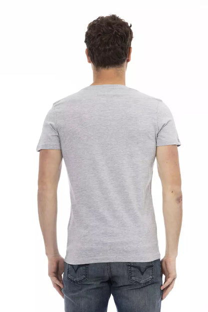 Trussardi Action Gray Cotton Men T-Shirt Trussardi Action