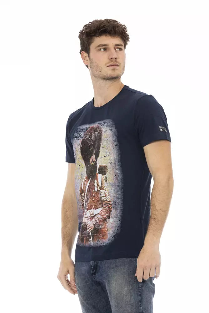 Trussardi Action Blue Cotton Men T-Shirt Trussardi Action