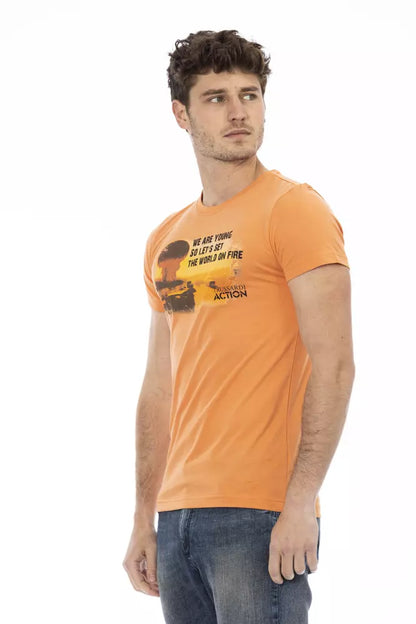 Trussardi Action Orange Cotton Men T-Shirt Trussardi Action