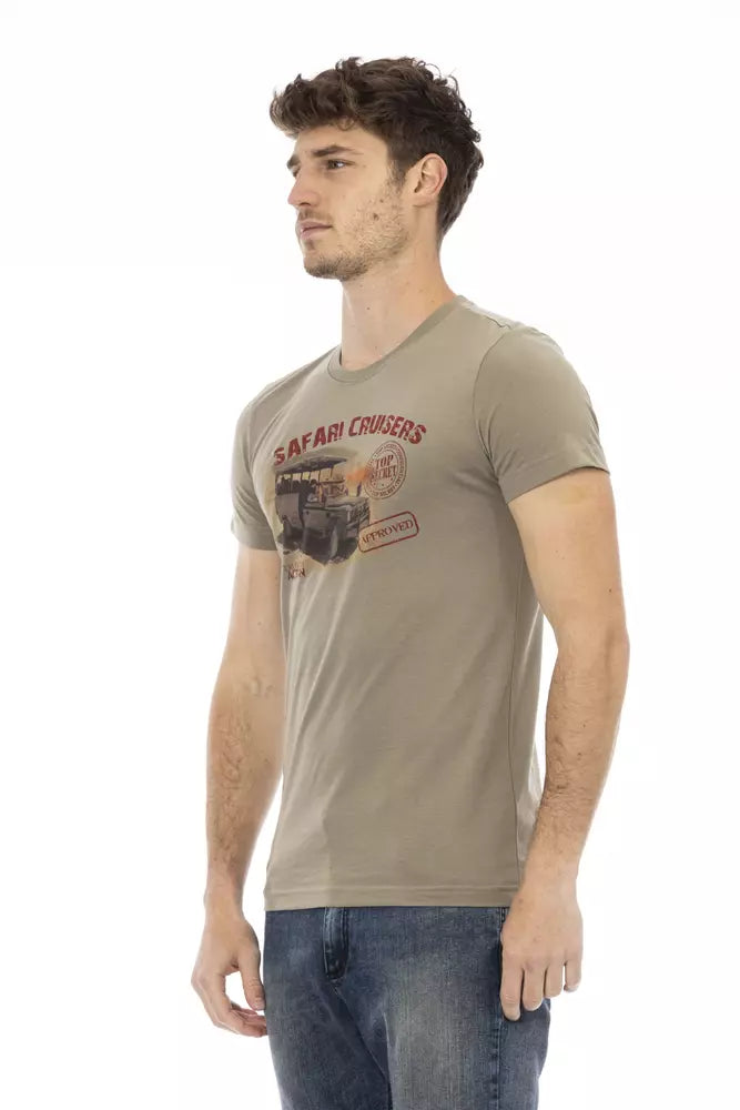 Trussardi Action Green Cotton Men T-Shirt Trussardi Action