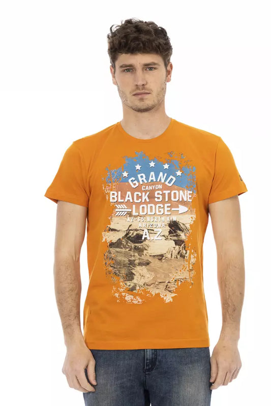 Trussardi Action Orange Cotton Men T-Shirt Trussardi Action