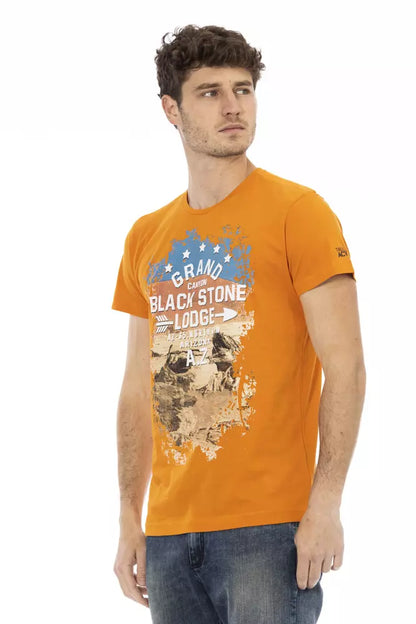 Trussardi Action Orange Cotton Men T-Shirt Trussardi Action