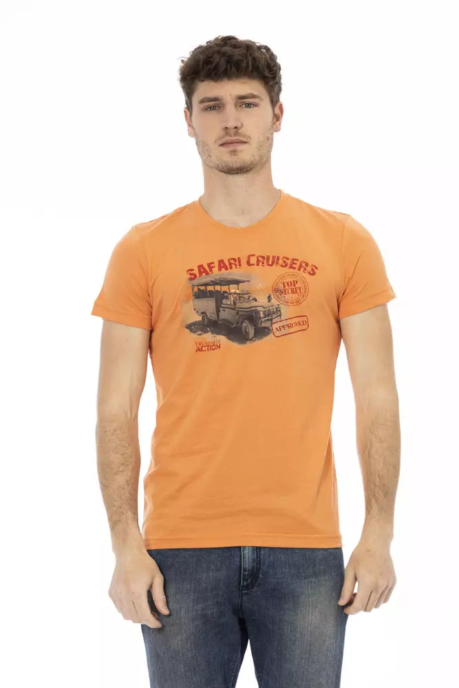 Trussardi Action Orange Cotton Men T-Shirt Trussardi Action