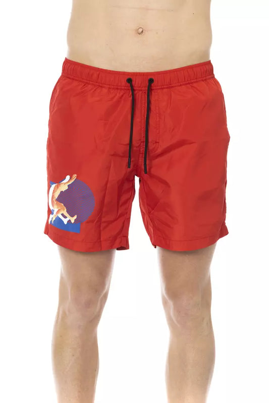 Bikkembergs Red Polyester Men Swim Short Bikkembergs