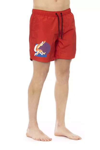 Bikkembergs Red Polyester Men Swim Short Bikkembergs