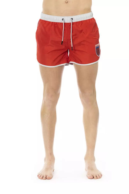 Bikkembergs Red Polyester Men Swim Short Bikkembergs