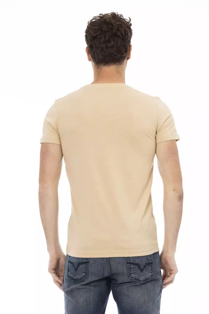 Trussardi Action Beige Cotton Men T-Shirt Trussardi Action