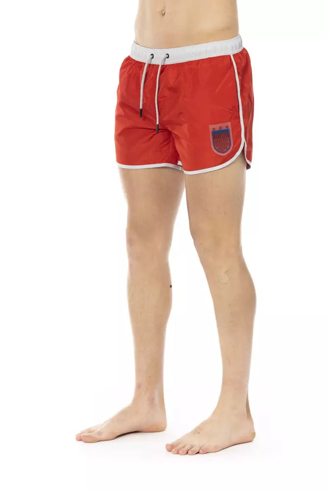 Bikkembergs Red Polyester Men Swim Short Bikkembergs