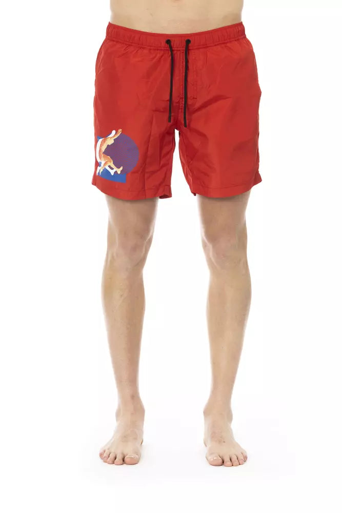 Bikkembergs Red Polyester Men Swim Short Bikkembergs