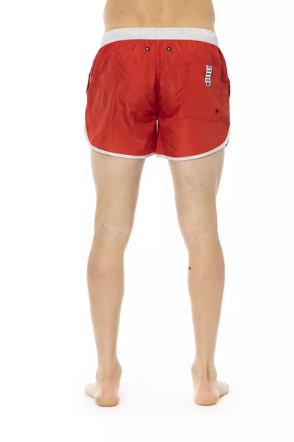 Bikkembergs Red Polyester Men Swim Short Bikkembergs