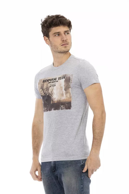 Trussardi Action Gray Cotton Men T-Shirt Trussardi Action